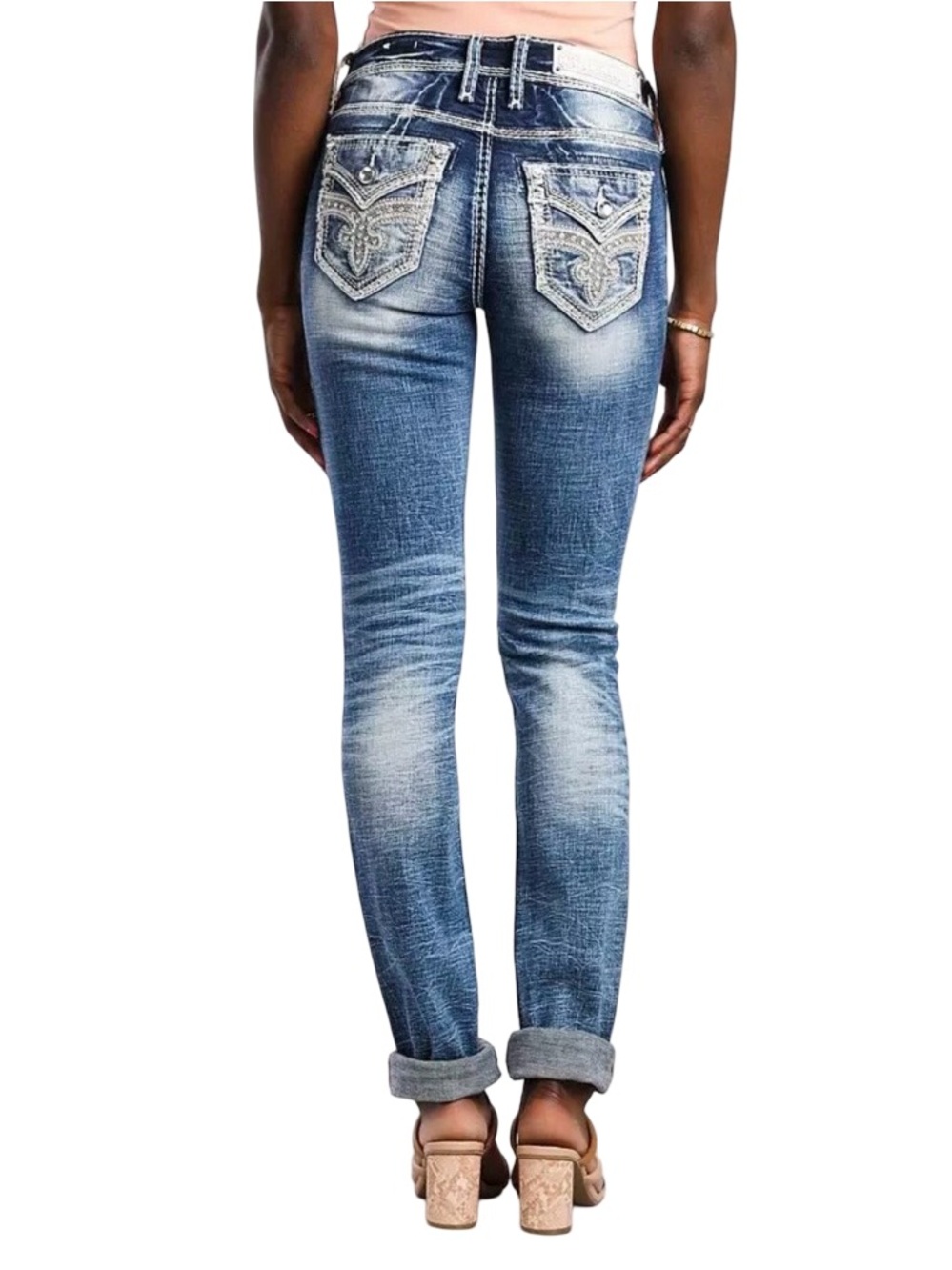 Rock Revival Women's Crimson Mid-Rise Straight Jean Exclusive to Buckle Size 32 - Picture 2 of 16